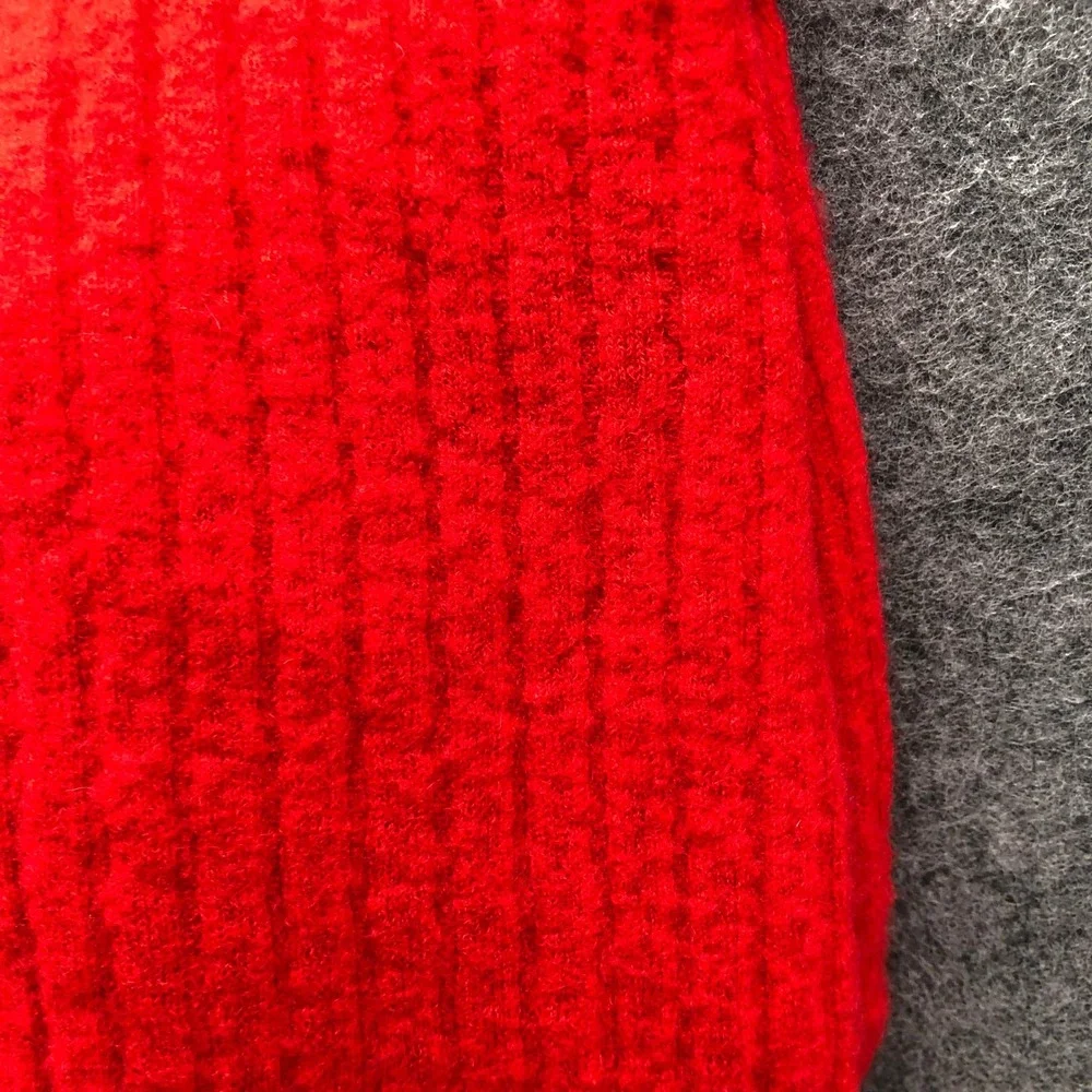 J Crew 100% Cashmere Short Sleeve Cherry Red Sweater Womens S Ribbed Crewneck